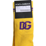 Dolce & Gabbana Dolce & Gabbana Yellow Cotton DG Logo Mid Calf Socks SCS2209-L 1728,67345645728,Accessories,Dolce & Gabbana,L,M,Material: 70% Cotton 29% Nylon 1% Elastane,Men,Men - Accessories,New with tags,Socks - Men - Accessories,XL,Yellow