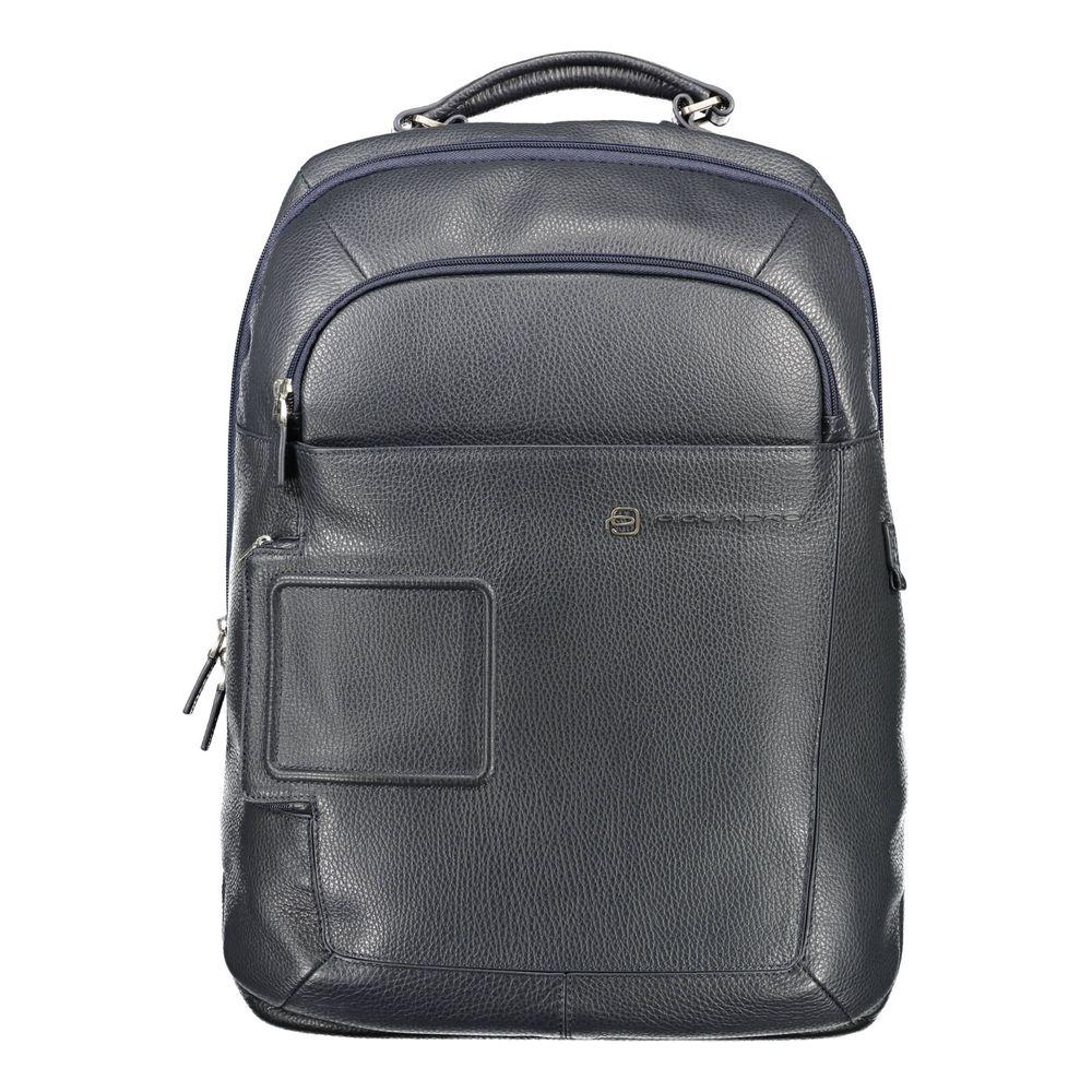 Piquadro Blue Leather Men Backpack Piquadro Dim Gray