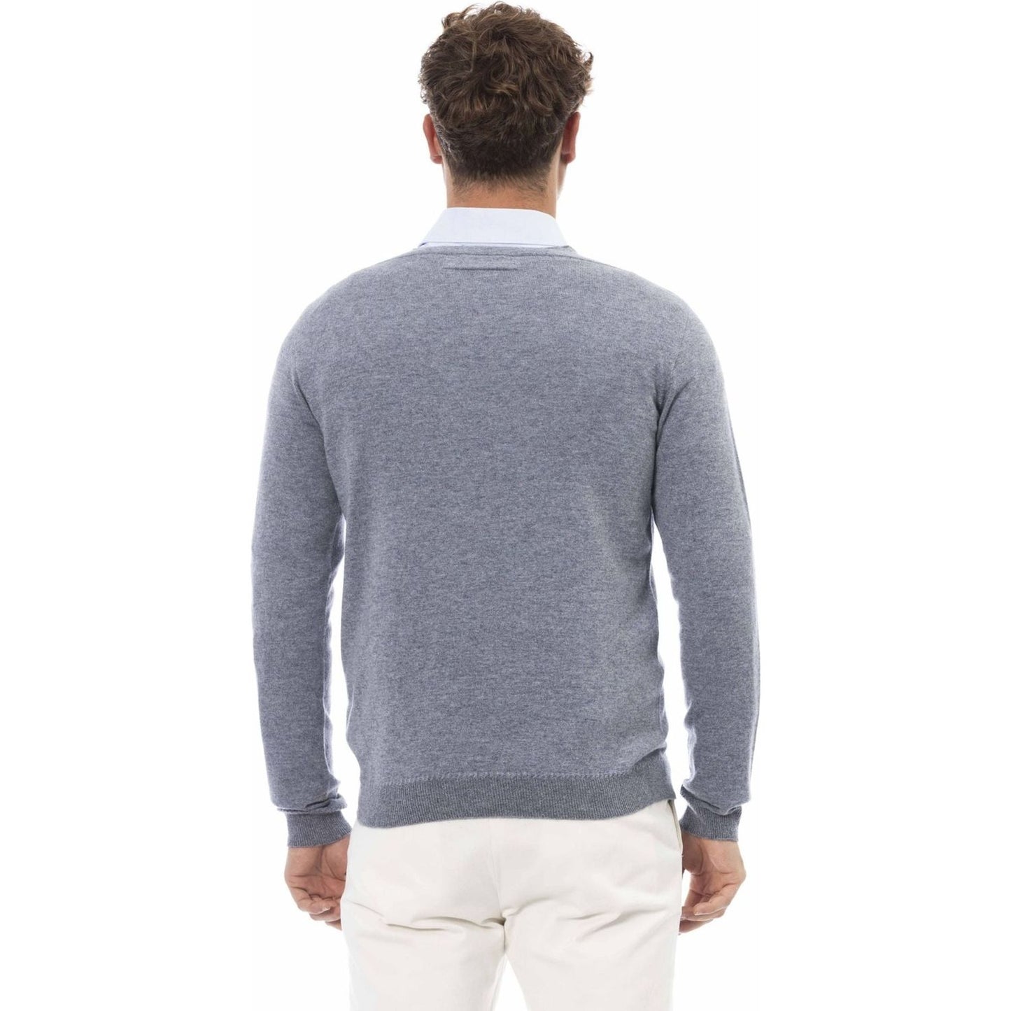 Alpha Studio Sweaters Sweaters Alpha Studio Light Slate Gray