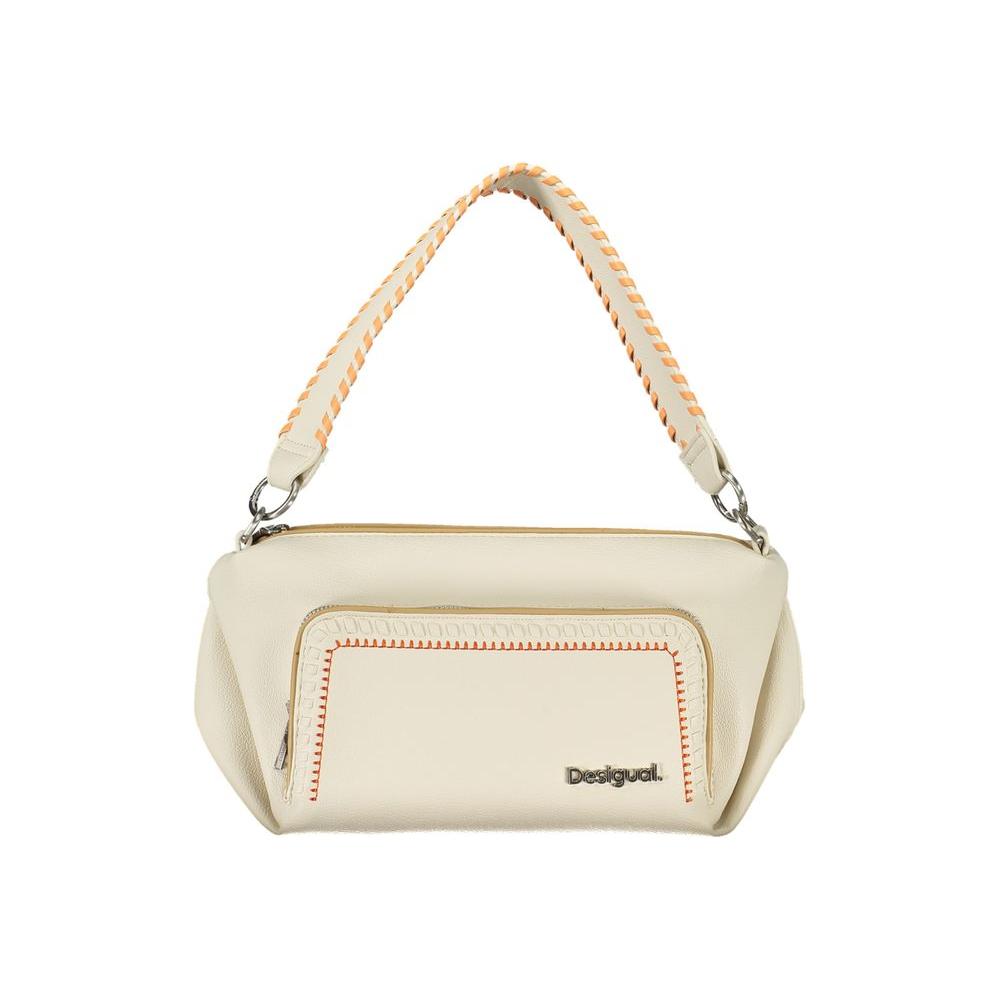 Desigual White Polyethylene Handbag Desigual Light Gray