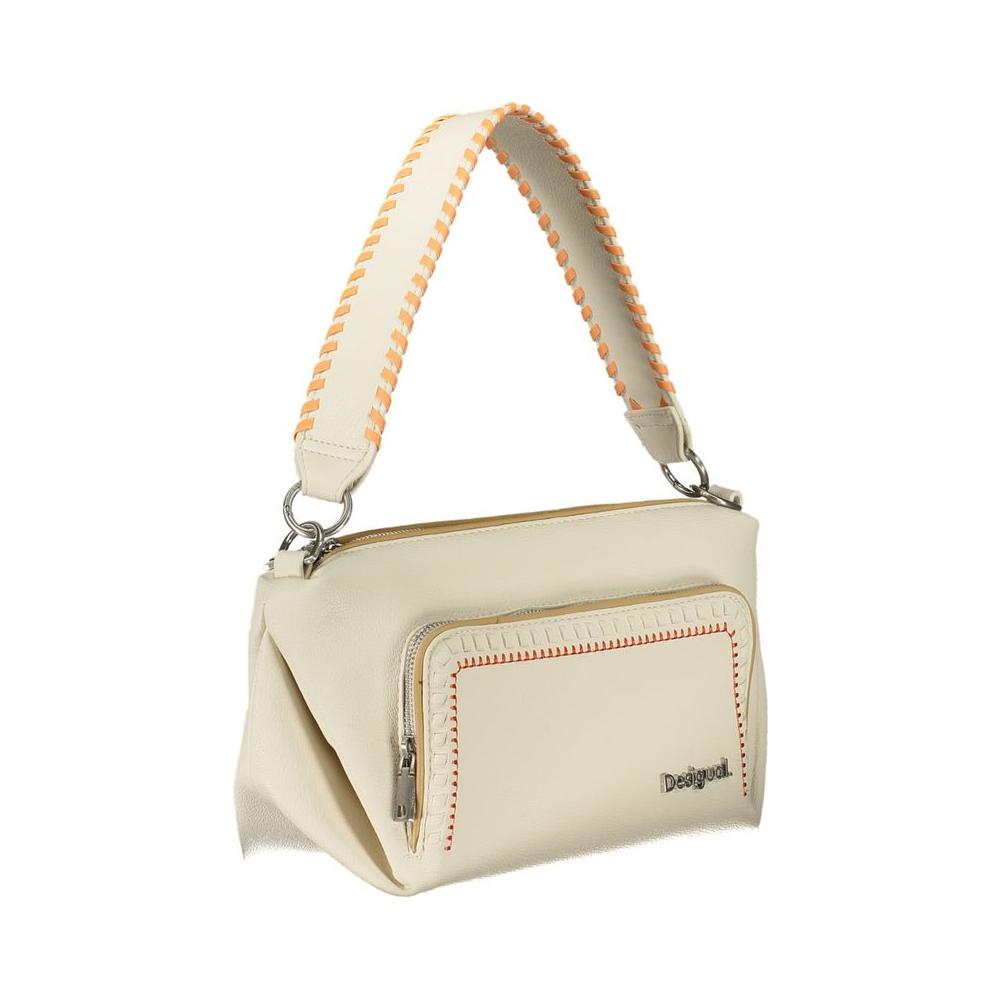 Desigual White Polyethylene Handbag Desigual Light Gray