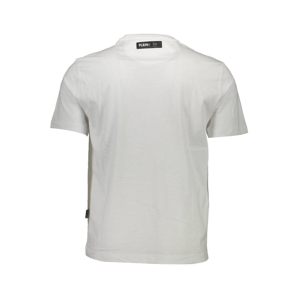 Plein Sport White Cotton Men T-Shirt Plein Sport Light Gray