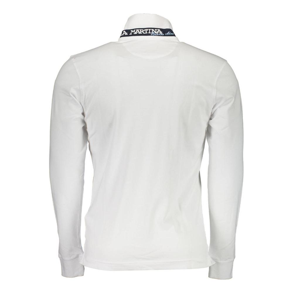 La Martina White Cotton Men Polo Shirt La Martina Light Gray