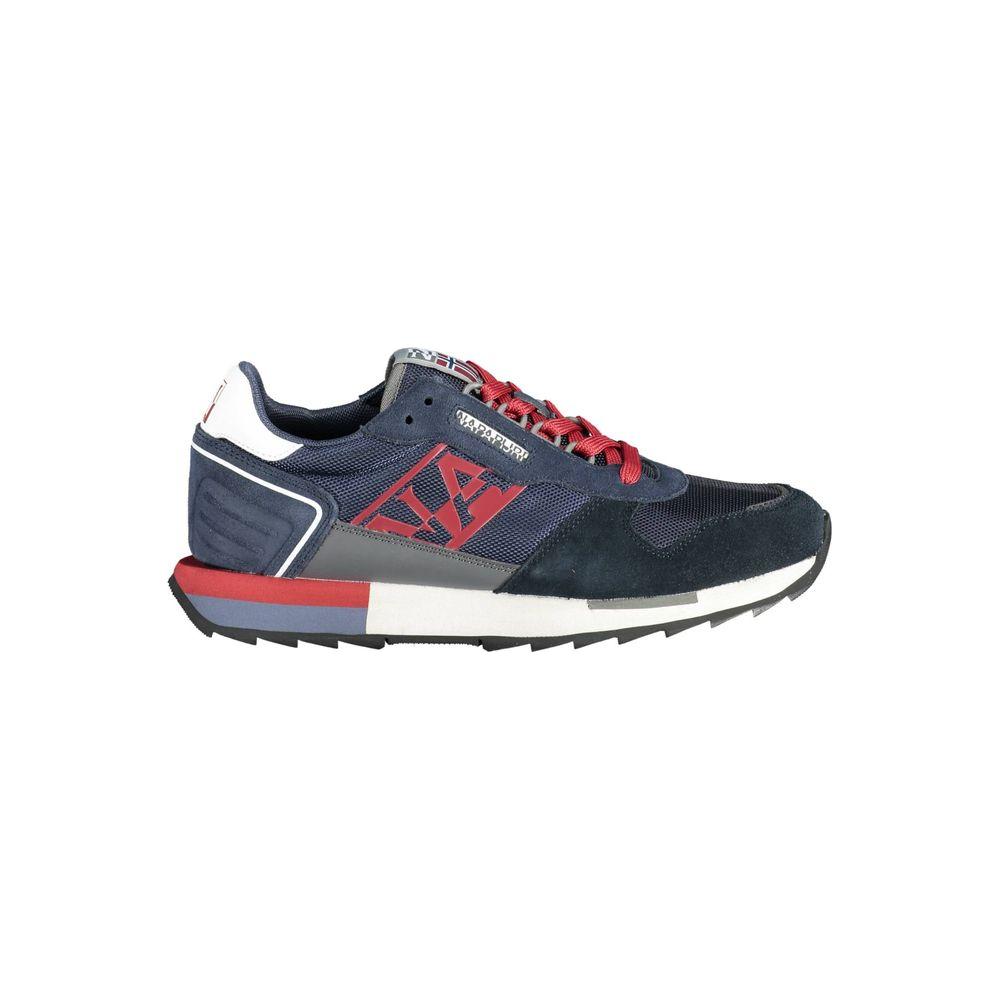 Napapijri Blue Leather Men Sneaker Napapijri Dark Slate Gray