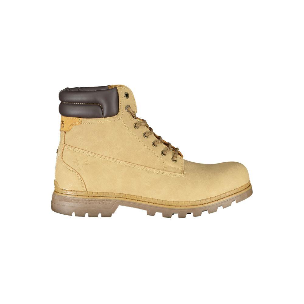 Carrera Dapper Beige Lace-Up Boots with Contrast Detailing Carrera Tan