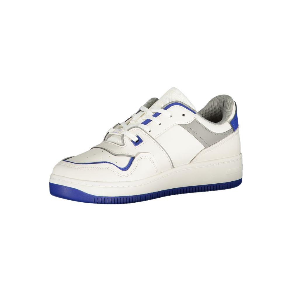 Tommy Hilfiger White Polyethylene Men Sneaker Tommy Hilfiger Light Gray