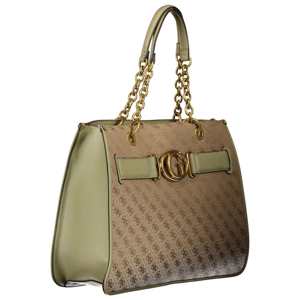 Guess Jeans Green Polyester Women Handbag Guess Jeans Dim Gray