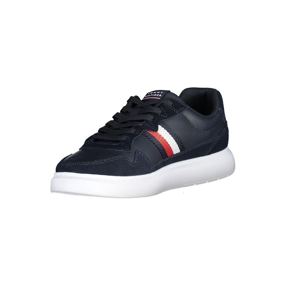 Tommy Hilfiger Blue Leather Men Sneaker Tommy Hilfiger Dark Slate Gray