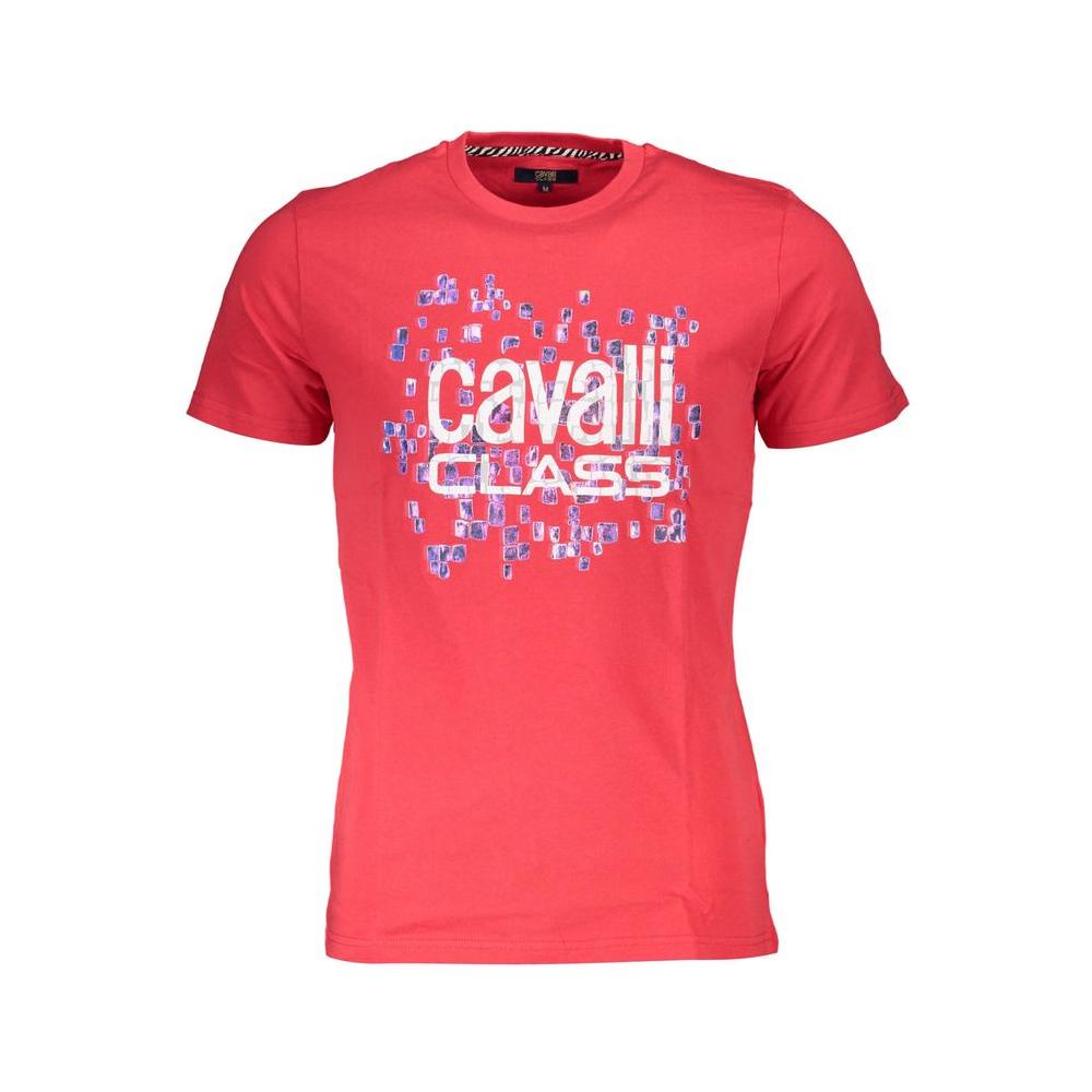 Cavalli Class Red Cotton T-Shirt Cavalli Class Tomato