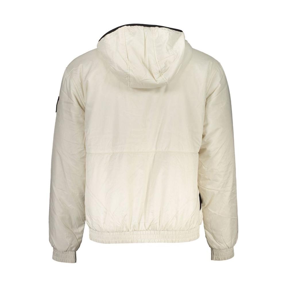 Calvin Klein Beige Polyester Men Jacket Calvin Klein Light Gray