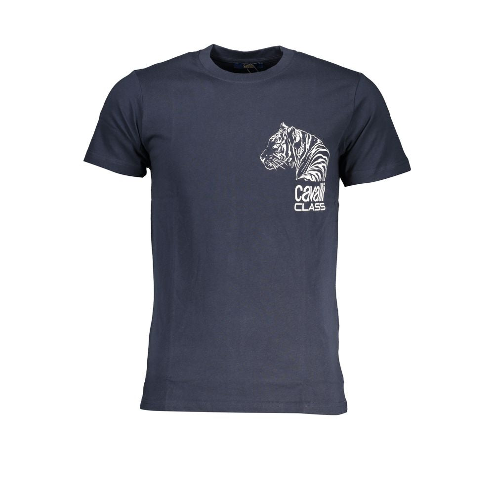 Cavalli Class Blue Cotton T-Shirt Cavalli Class Dark Slate Gray