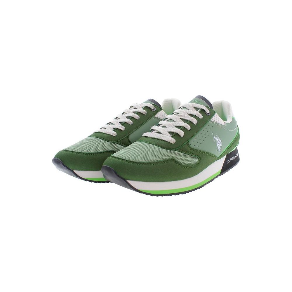 U.S. POLO ASSN. Green Polyester Men Sneaker U.S. POLO ASSN. Dark Olive Green
