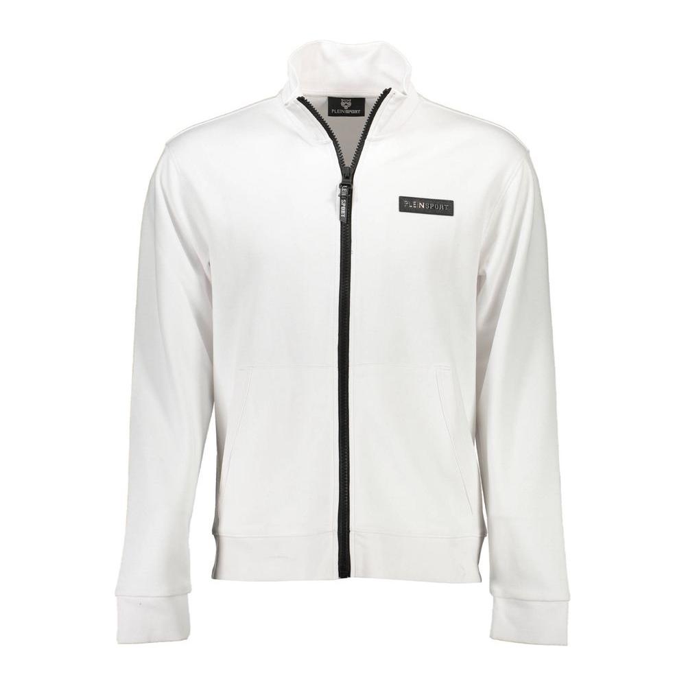 Plein Sport White Cotton Men Sweater Plein Sport Lavender