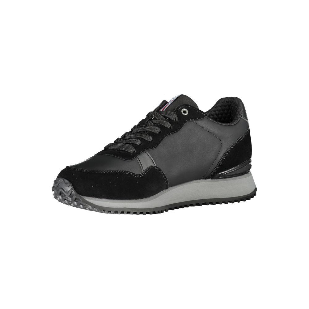 Napapijri Sleek Black Sneakers with Contrast Laces and Logo Design, Ideal for Casual Wear