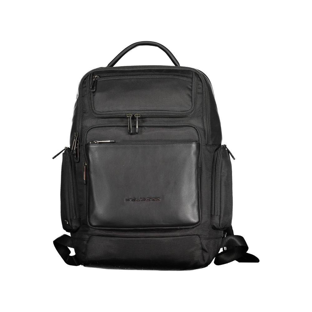 Piquadro Black Recycled Polyethylene Men Backpack Piquadro Dark Slate Gray