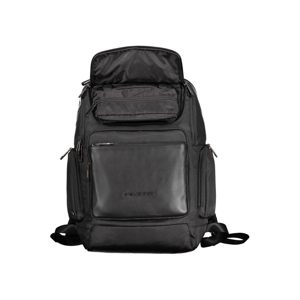 Piquadro Black Recycled Polyethylene Men Backpack Piquadro Dark Slate Gray