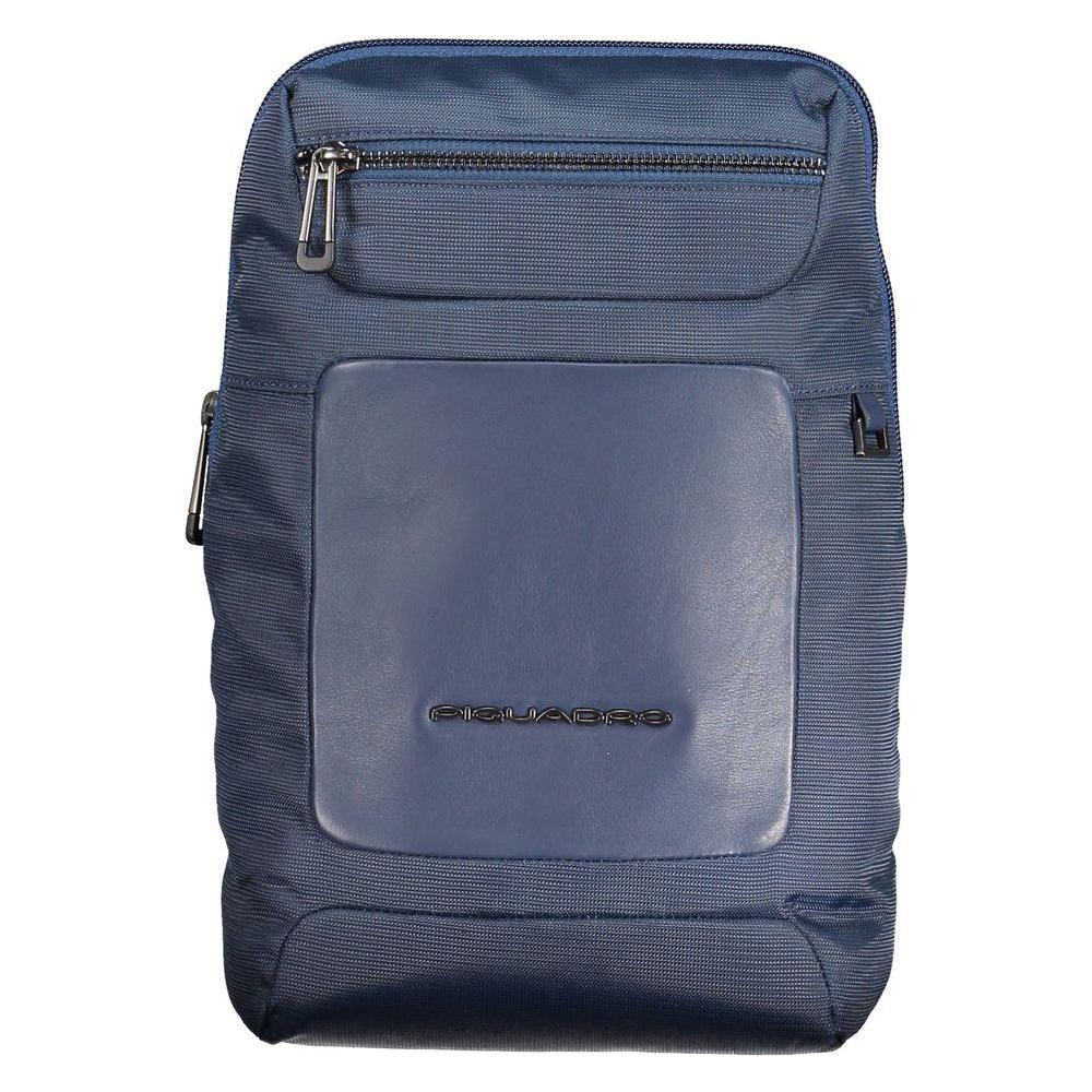 Piquadro Blue Recycled Polyethylene Men Shoulder Bag Piquadro Dim Gray