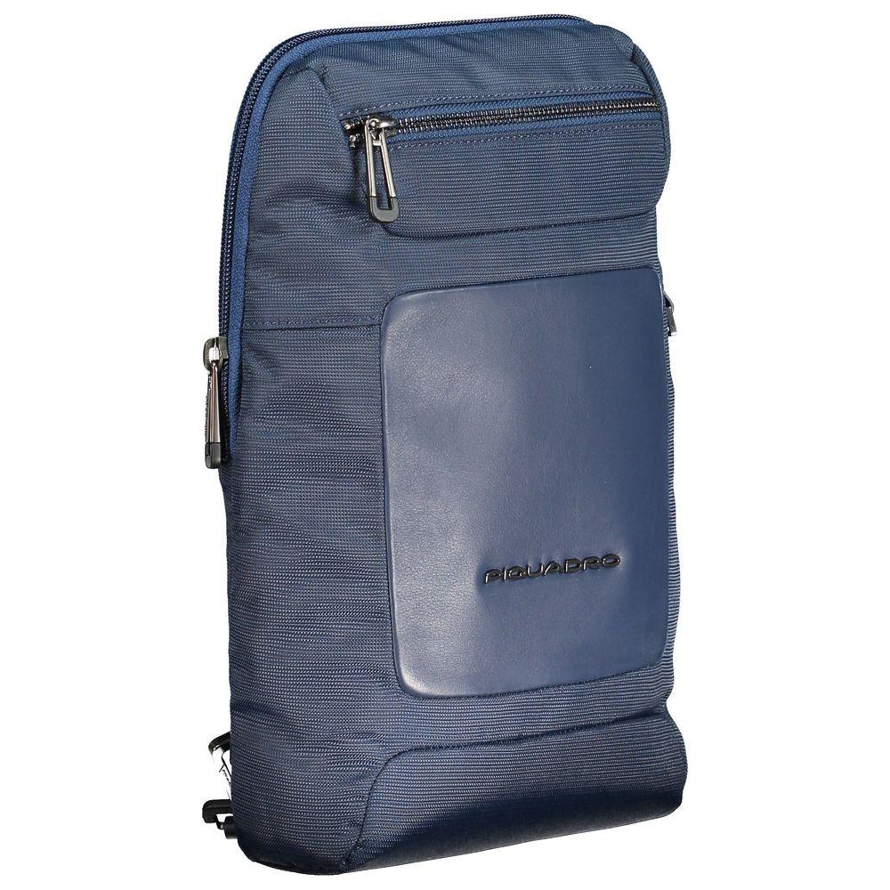 Piquadro Blue Recycled Polyethylene Men Shoulder Bag Piquadro Dim Gray