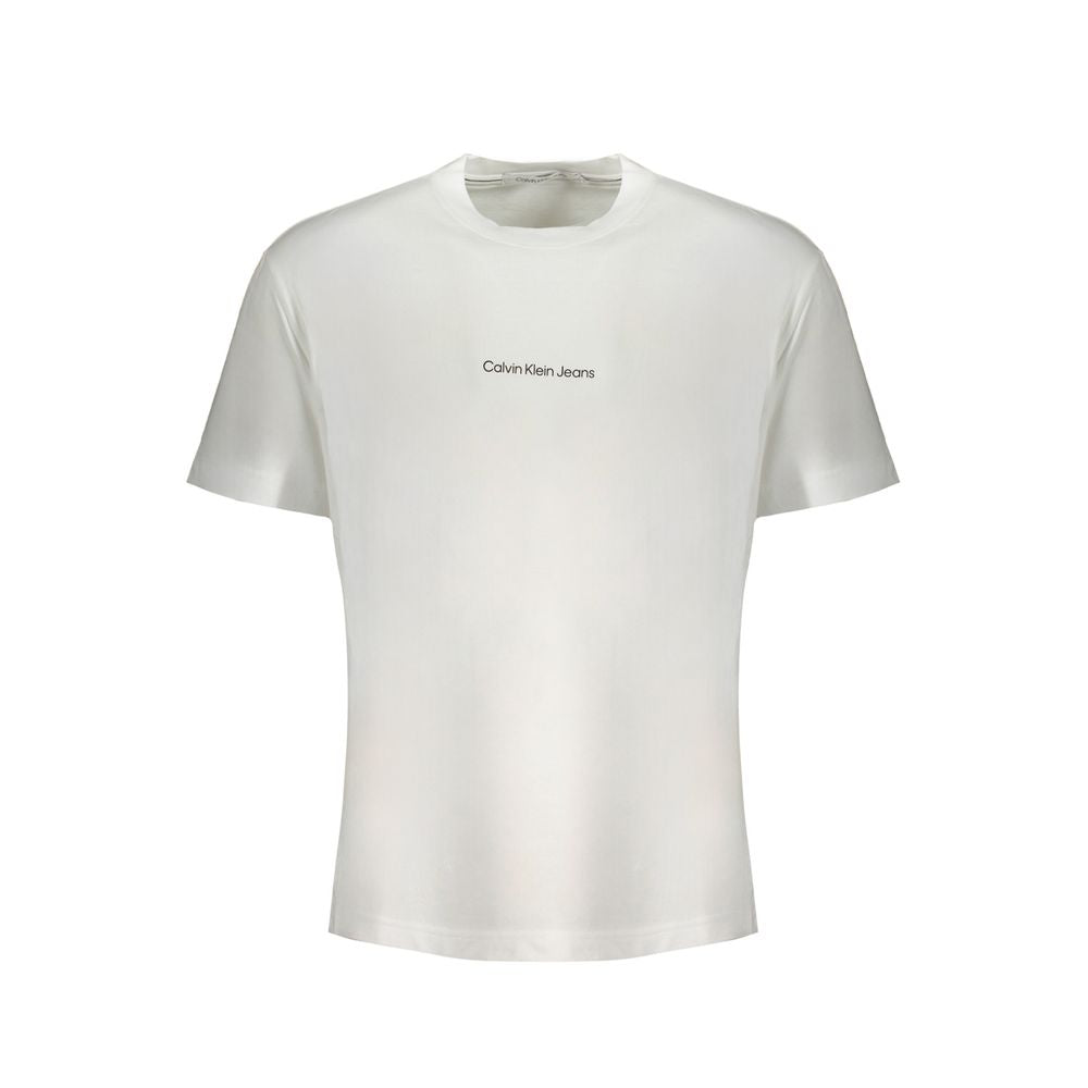 Calvin Klein White Cotton T-Shirt Calvin Klein Light Gray