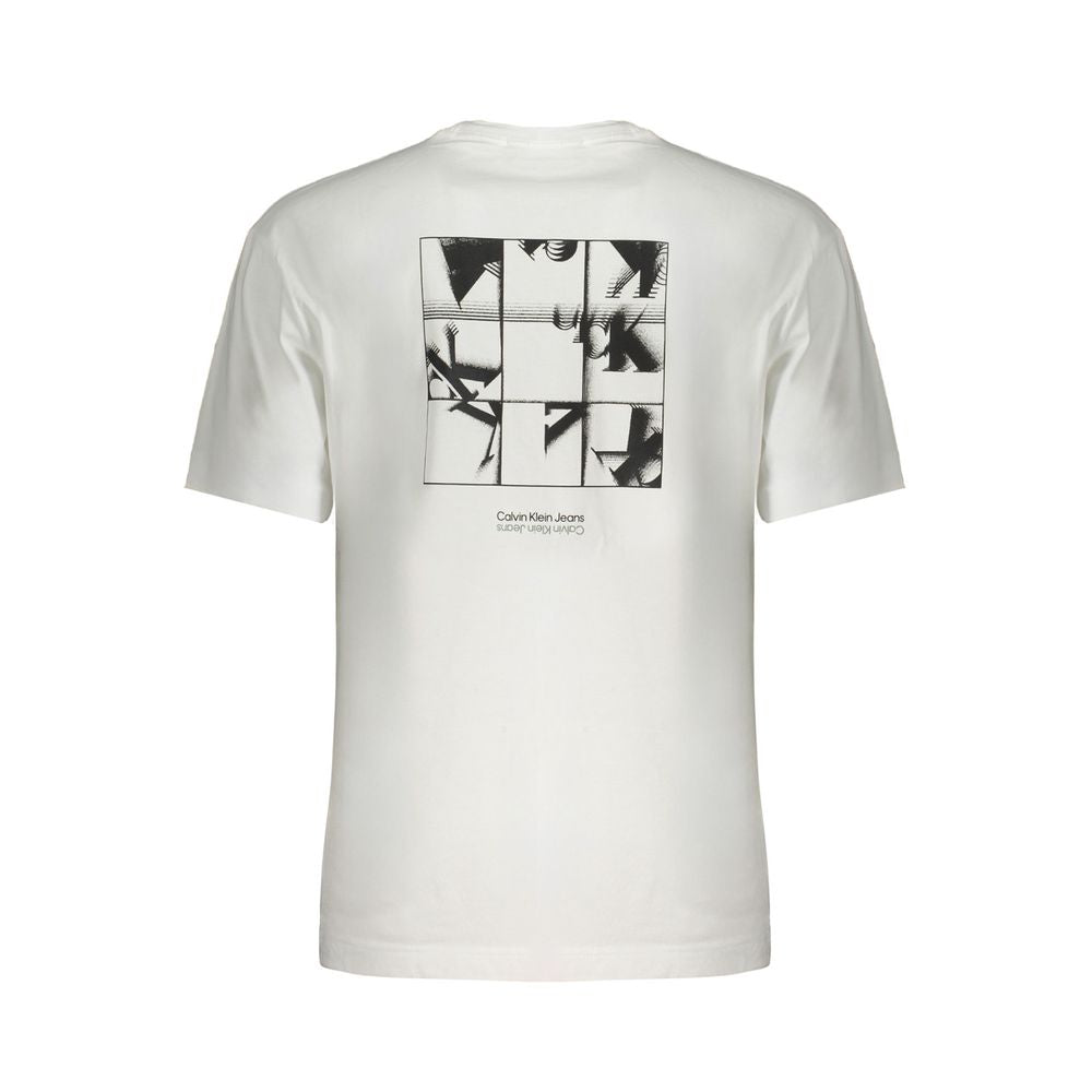 Calvin Klein White Cotton T-Shirt Calvin Klein Light Gray