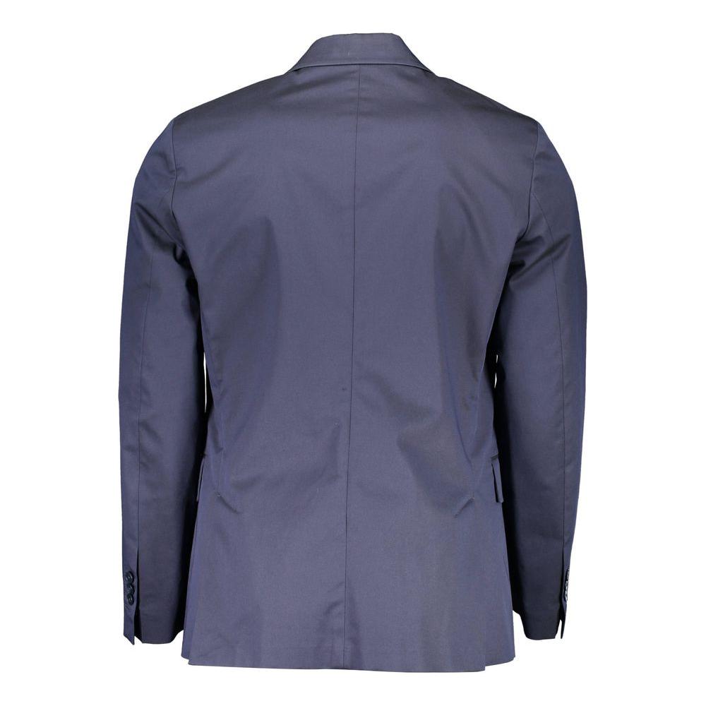 Gant Blue Cotton Men Jacket Gant Dim Gray
