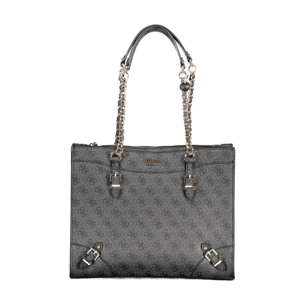 Guess Jeans Black Polyethylene Women Handbag Guess Jeans Dim Gray