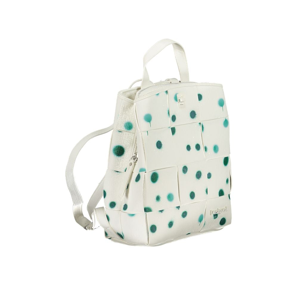 Desigual White Polyethylene Backpack Desigual Light Gray