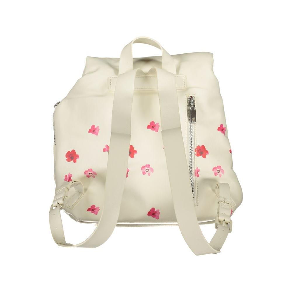 Desigual White Polyethylene Backpack Desigual Light Gray