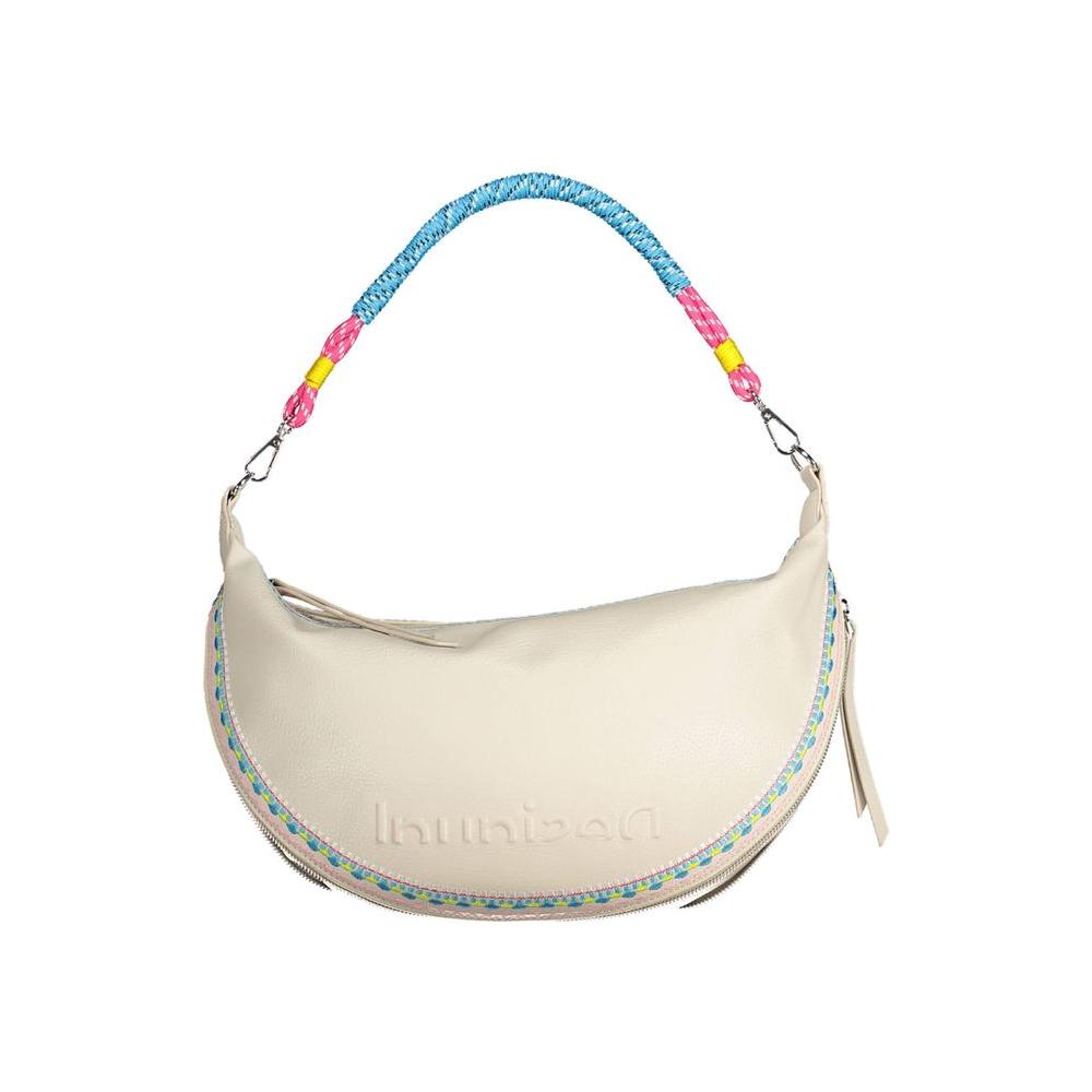 Desigual White Polyethylene Women Handbag Desigual Light Gray