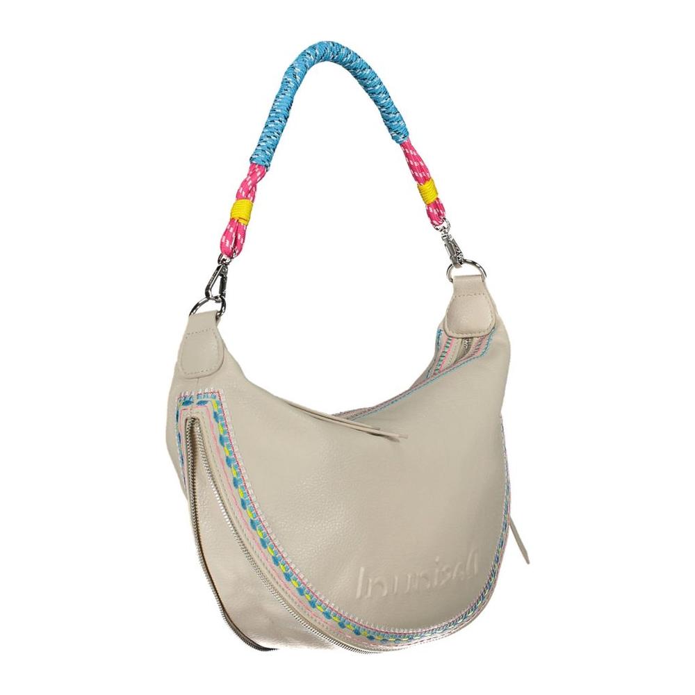 Desigual White Polyethylene Women Handbag Desigual Gray
