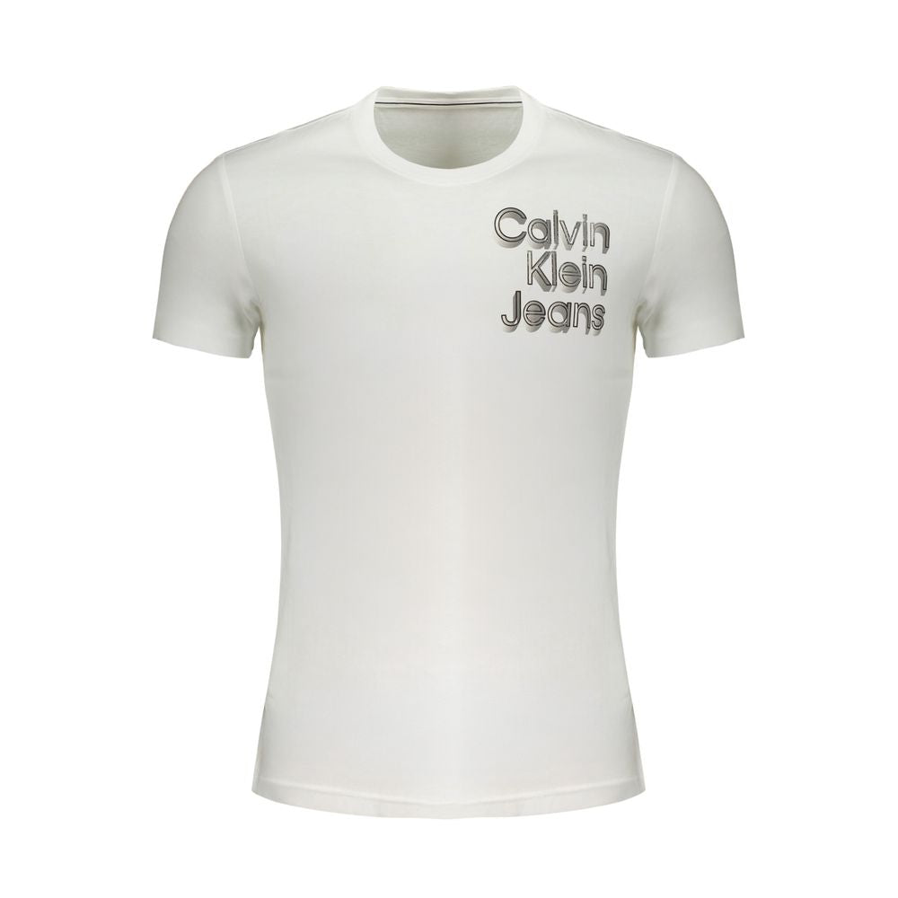 Calvin Klein White Cotton T-Shirt Calvin Klein Light Gray
