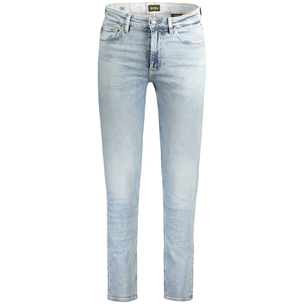 Hugo Boss Light Blue Cotton Jeans & Pant Hugo Boss Gray