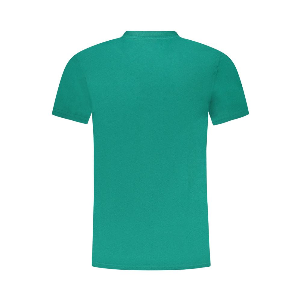 Cavalli Class Green Cotton Men T-Shirt Cavalli Class Dark Cyan