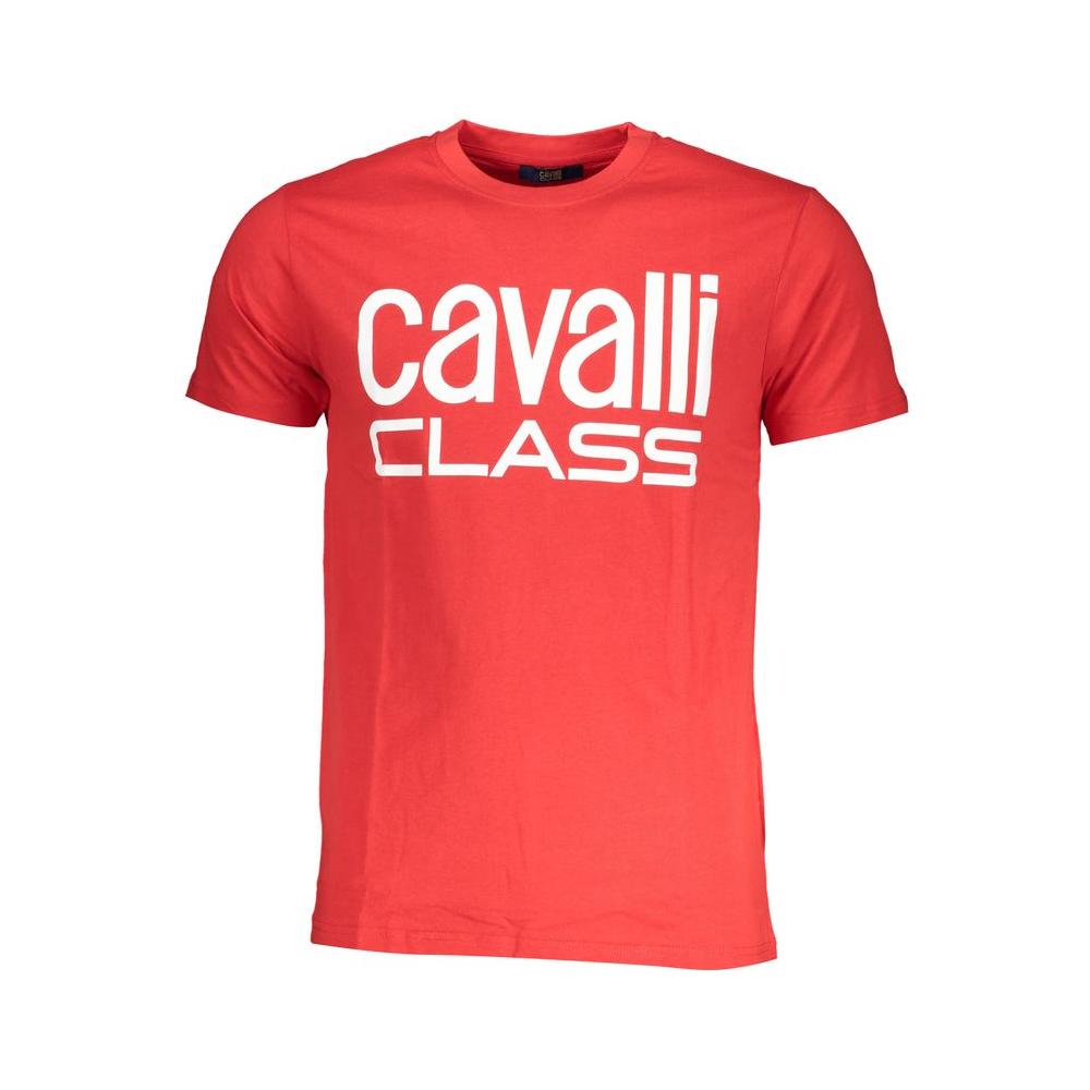 Cavalli Class Red Cotton T-Shirt Cavalli Class Tomato