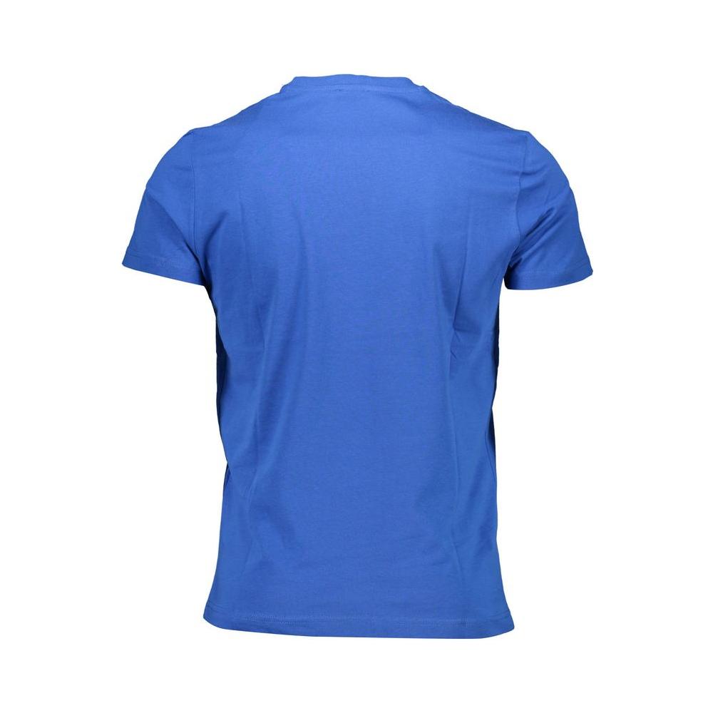 Diesel Blue Cotton Men T-Shirt Diesel Steel Blue