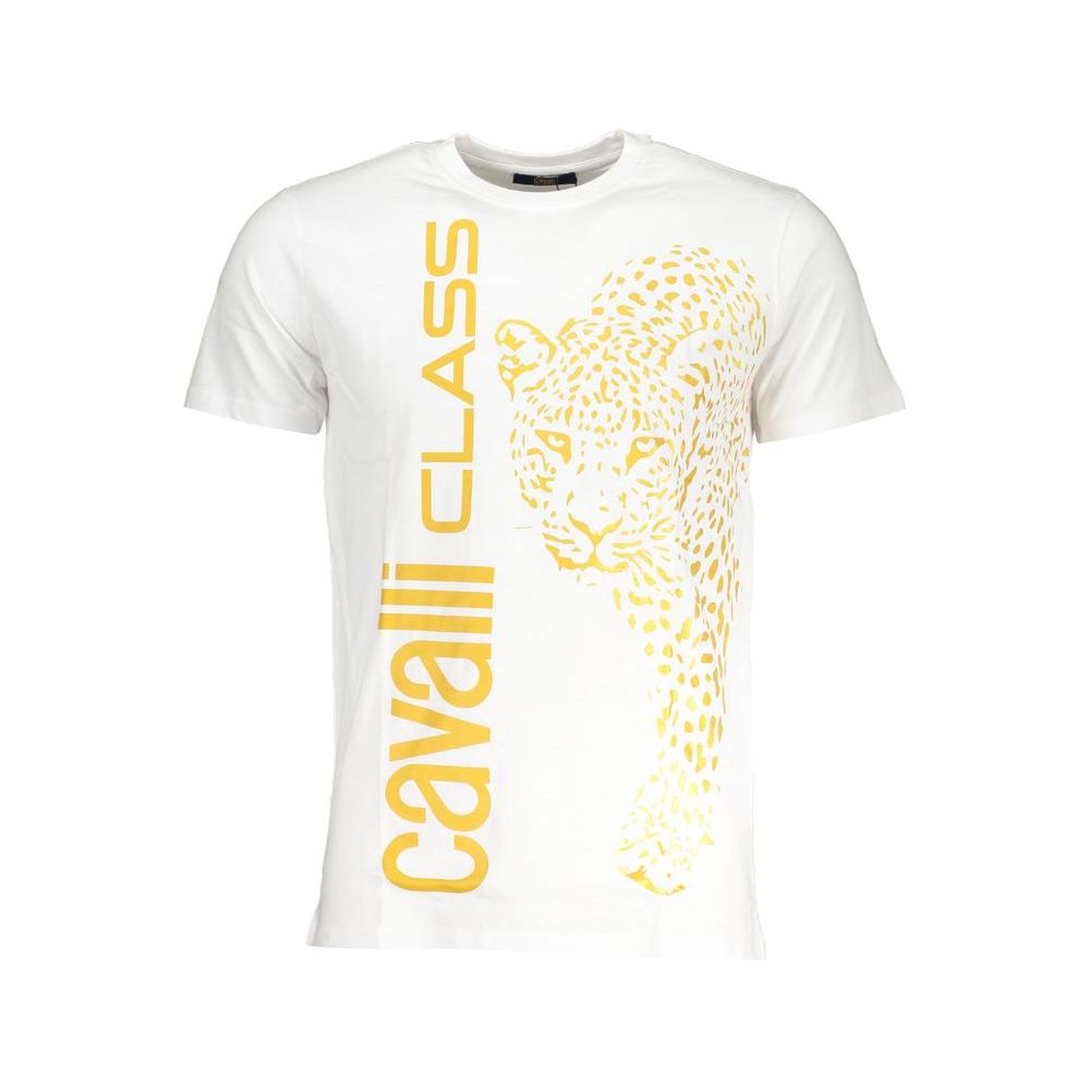 Cavalli Class White Cotton T-Shirt Cavalli Class White Smoke