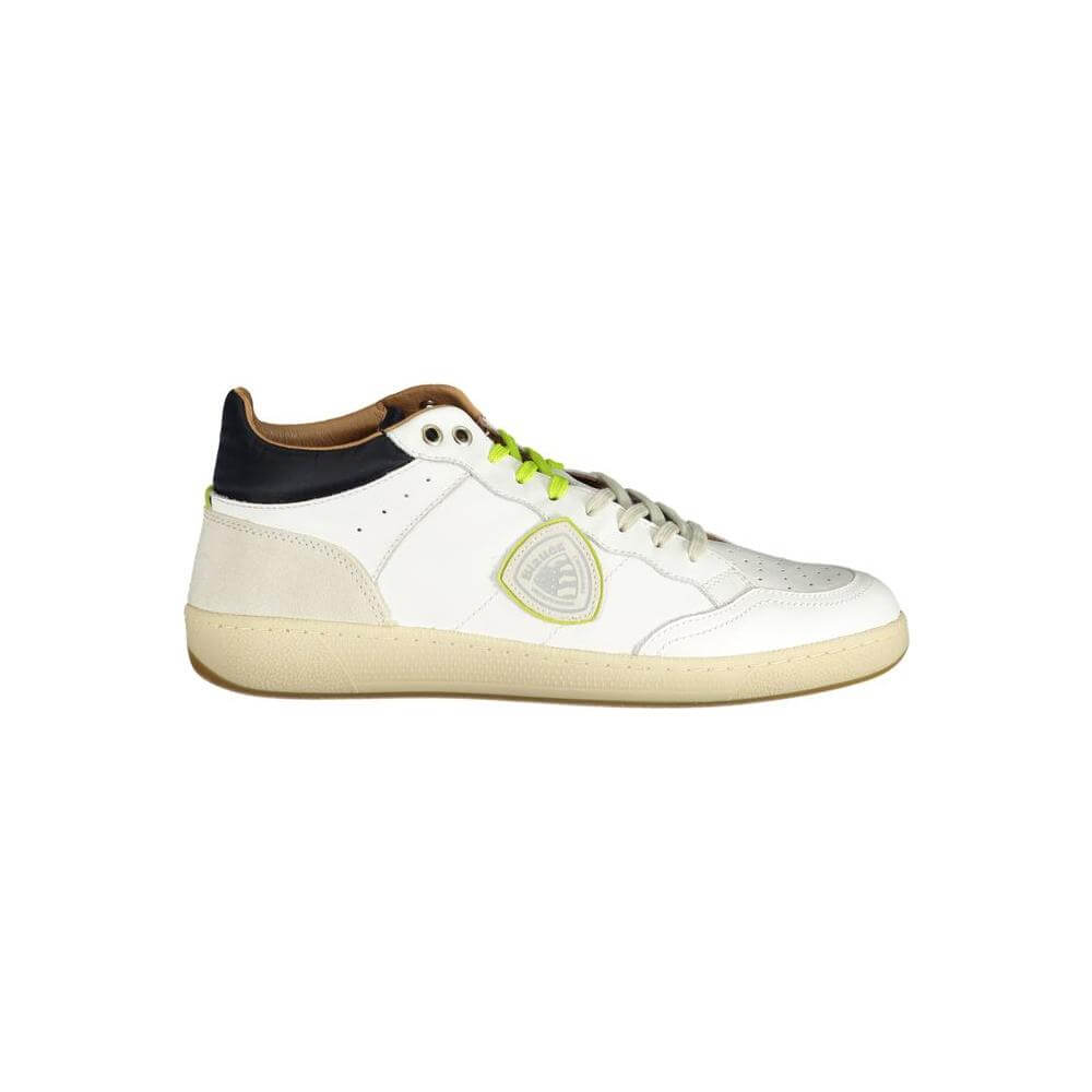 Blauer White Leather Men Sneaker