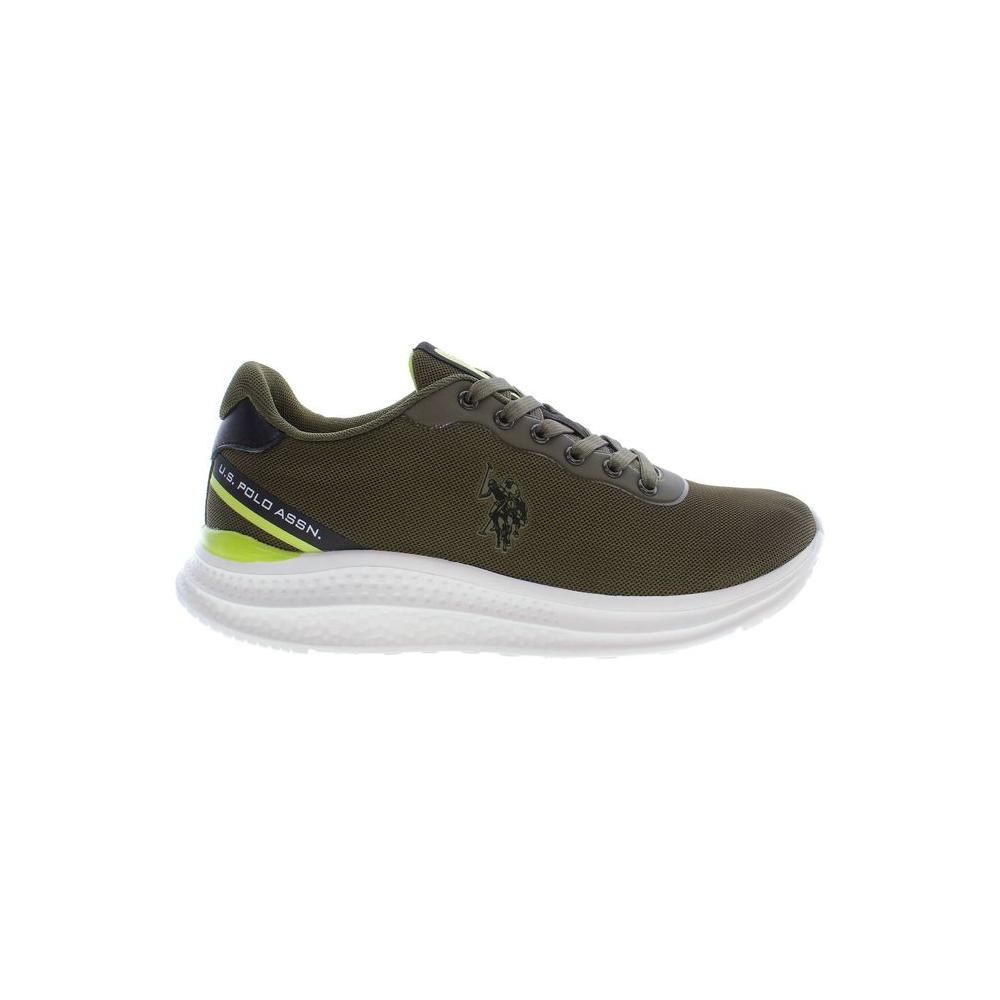 U.S. POLO ASSN. Green Polyester Men Sneaker U.S. POLO ASSN. Light Gray