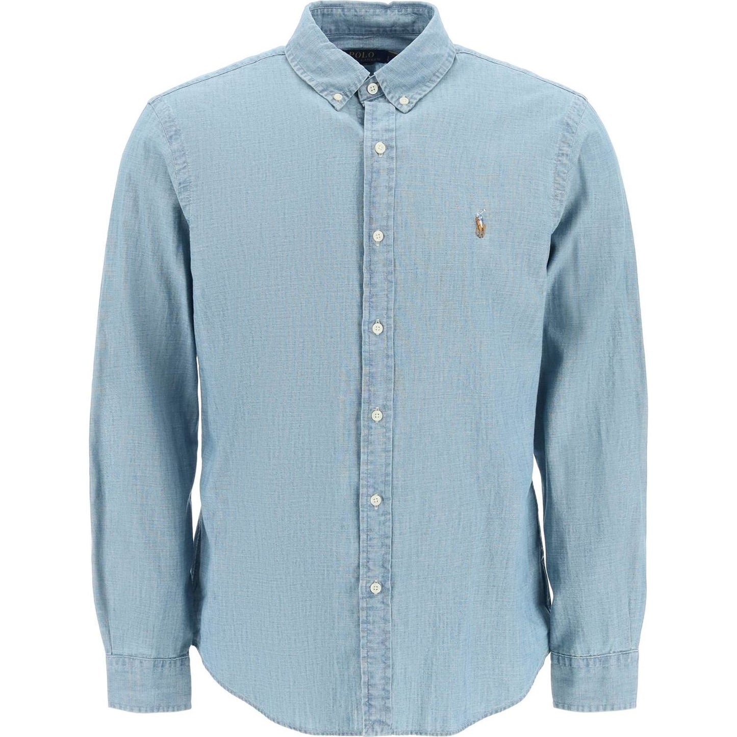 Polo Ralph Lauren slim fit shirt in stone-washed chambray Shirts Polo Ralph Lauren Dark Gray