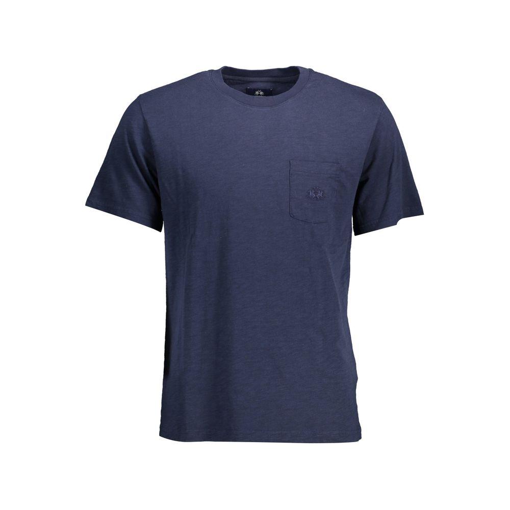 La Martina Blue Cotton Men T-Shirt La Martina Dark Slate Gray