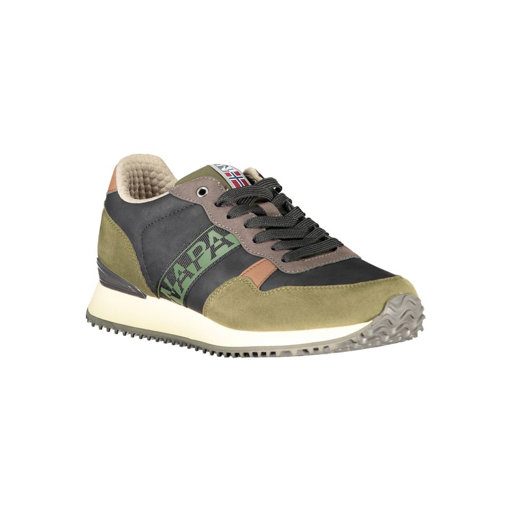 Napapijri Green Polyester Men Sneaker Napapijri Dim Gray