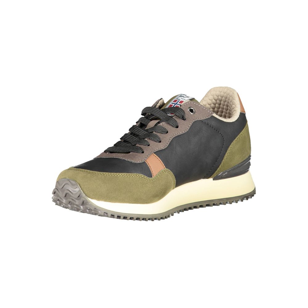 Napapijri Green Polyester Men Sneaker Napapijri Dim Gray