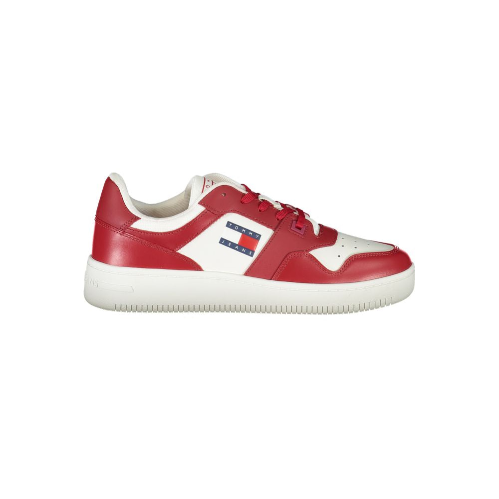 Tommy Hilfiger Pink Leather Men Sneaker Tommy Hilfiger Light Gray