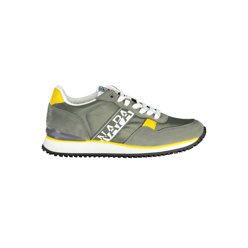 Napapijri Green Polyester Men Sneaker Napapijri Slate Gray