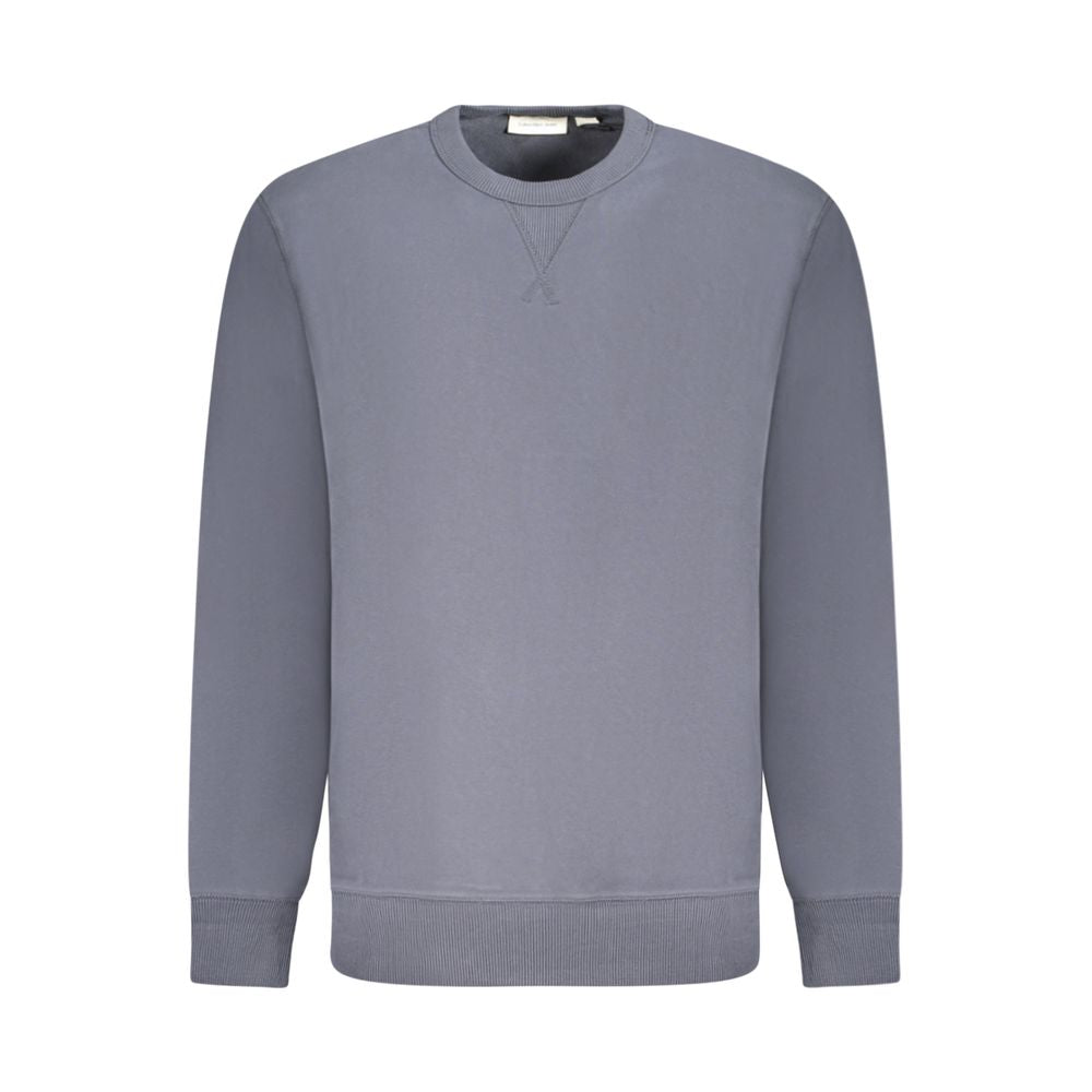 Calvin Klein Blue Cotton Men Sweater Calvin Klein Slate Gray