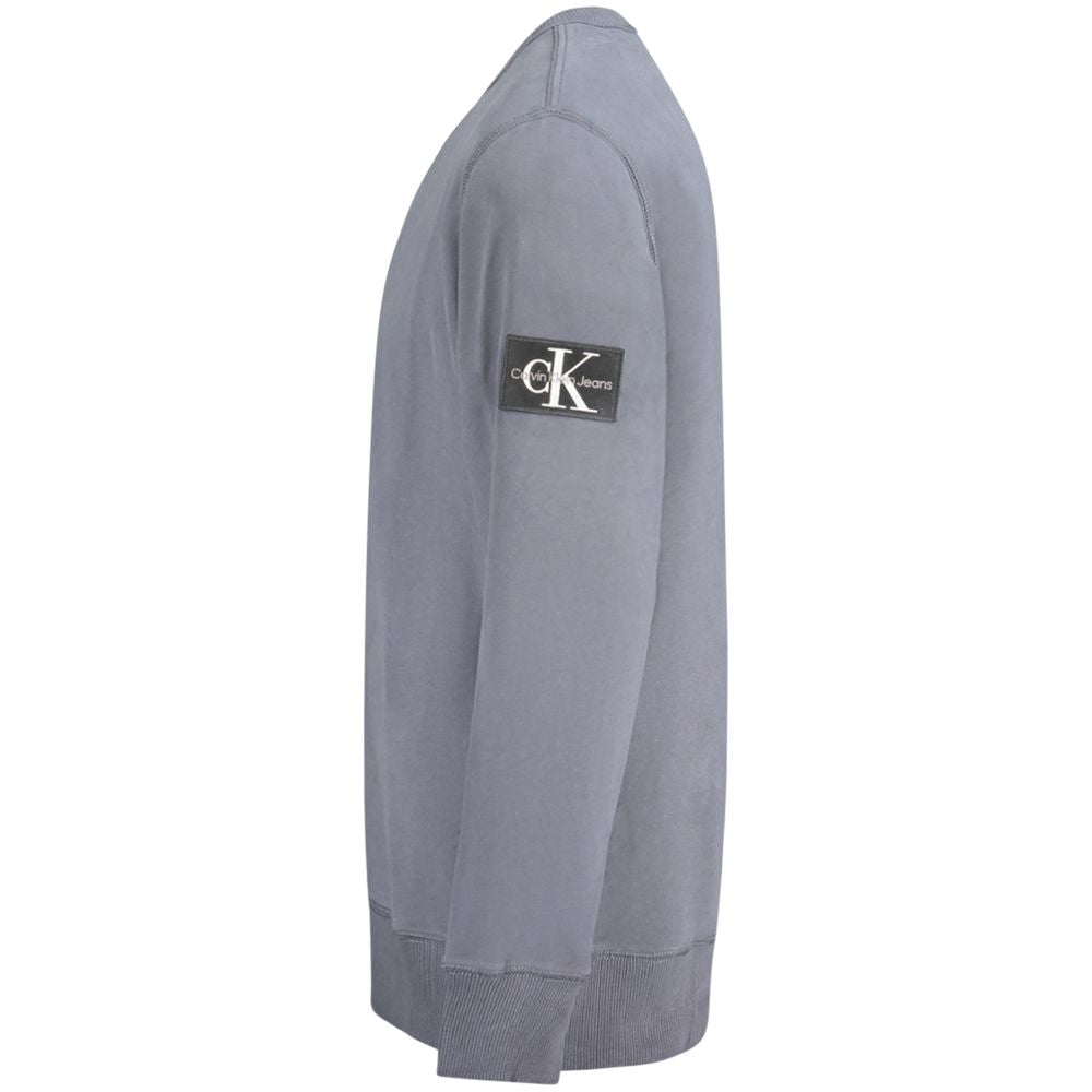 Calvin Klein Blue Cotton Men Sweater Calvin Klein Light Slate Gray