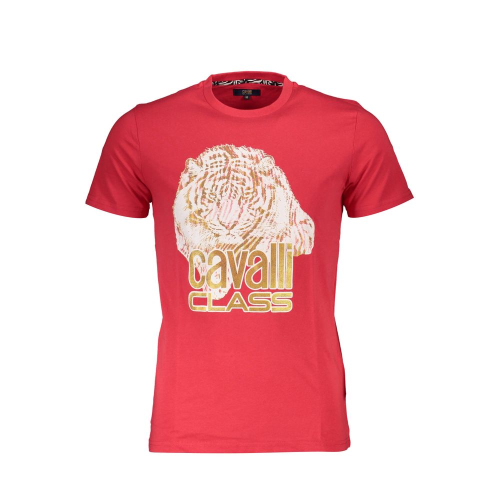 Cavalli Class Red Cotton T-Shirt Cavalli Class Maroon
