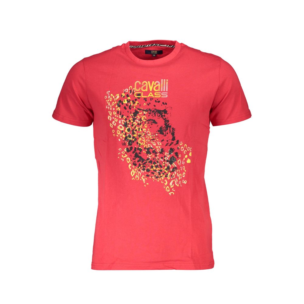 Cavalli Class Red Cotton T-Shirt Cavalli Class Tomato
