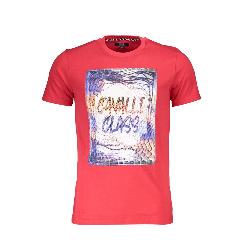 Cavalli Class Red Cotton T-Shirt Cavalli Class Tomato