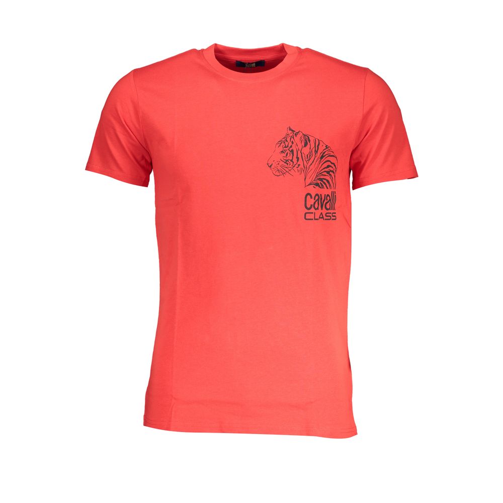 Cavalli Class Red Cotton T-Shirt Cavalli Class Tomato